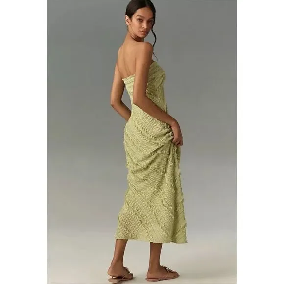 Anthropologie Endless Rose Strapless Textured Column maxiDress/ size M